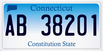 CT license plate AB38201