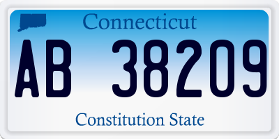 CT license plate AB38209