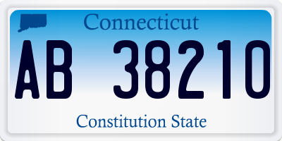 CT license plate AB38210