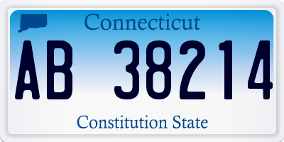 CT license plate AB38214