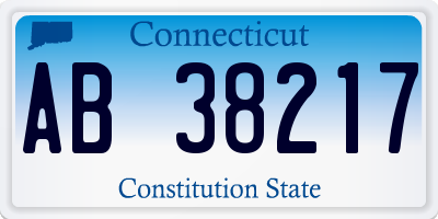 CT license plate AB38217