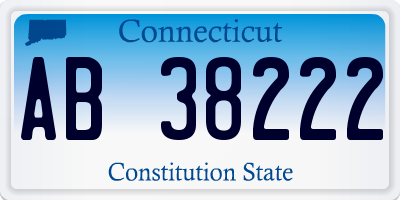 CT license plate AB38222