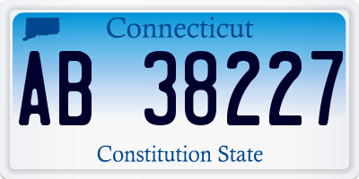 CT license plate AB38227