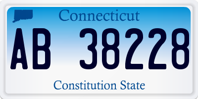 CT license plate AB38228