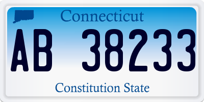 CT license plate AB38233