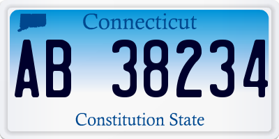 CT license plate AB38234