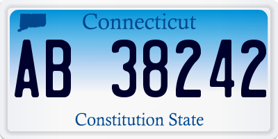 CT license plate AB38242