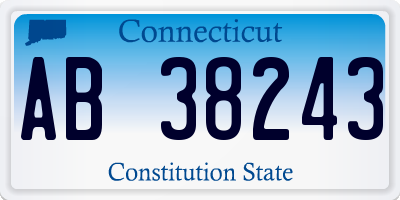 CT license plate AB38243