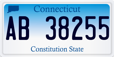 CT license plate AB38255