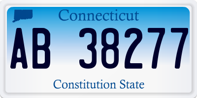 CT license plate AB38277