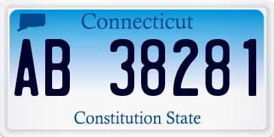 CT license plate AB38281