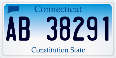 CT license plate AB38291