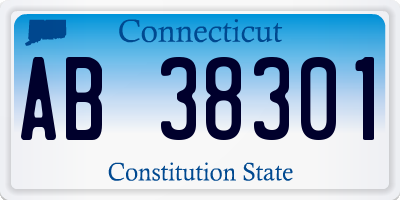 CT license plate AB38301