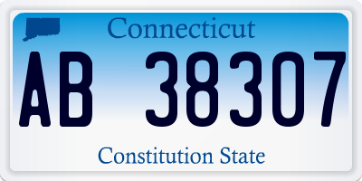 CT license plate AB38307
