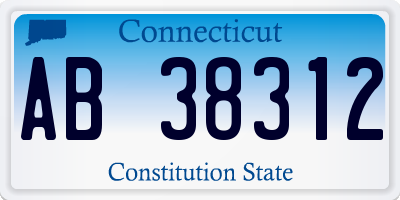 CT license plate AB38312