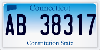 CT license plate AB38317