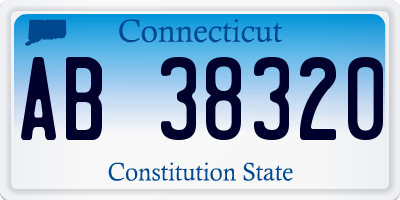 CT license plate AB38320