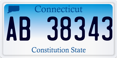 CT license plate AB38343