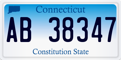 CT license plate AB38347