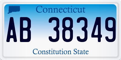 CT license plate AB38349