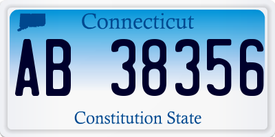CT license plate AB38356