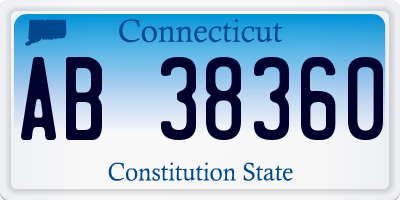 CT license plate AB38360