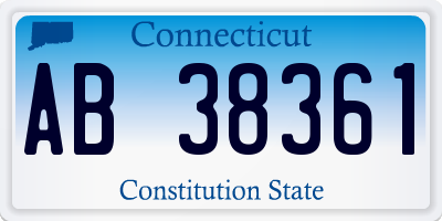 CT license plate AB38361