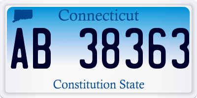 CT license plate AB38363