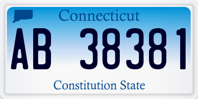 CT license plate AB38381