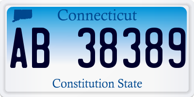 CT license plate AB38389