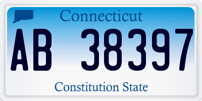 CT license plate AB38397