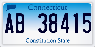 CT license plate AB38415