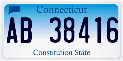 CT license plate AB38416
