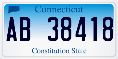 CT license plate AB38418