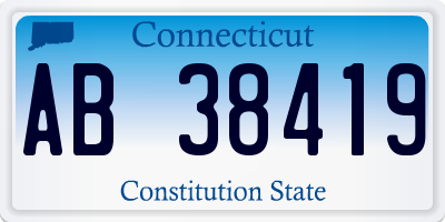 CT license plate AB38419