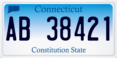 CT license plate AB38421