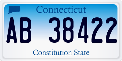 CT license plate AB38422