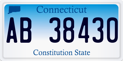 CT license plate AB38430