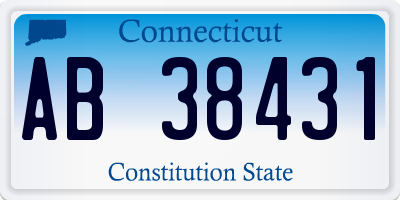 CT license plate AB38431