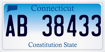 CT license plate AB38433