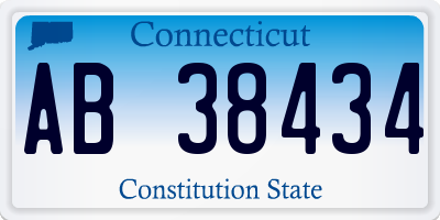 CT license plate AB38434