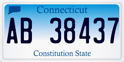 CT license plate AB38437