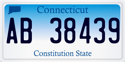 CT license plate AB38439