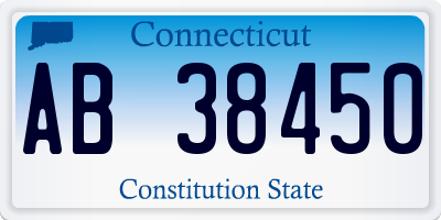 CT license plate AB38450