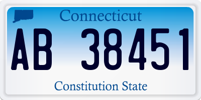 CT license plate AB38451