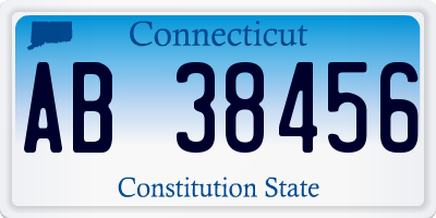 CT license plate AB38456