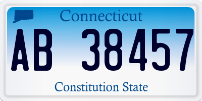 CT license plate AB38457