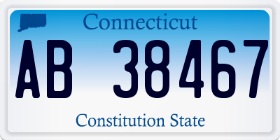 CT license plate AB38467