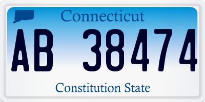 CT license plate AB38474