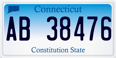 CT license plate AB38476